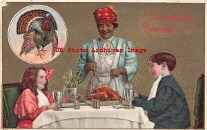 Thanksgiving, Julius Bien No 9301, Woman Cutting Turkey for Children