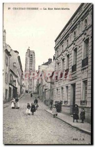 Old Postcard Chateau Thierry La Rue Saint Martin