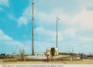Francis Chichester Gypsy Moth Stationed Public View Greenwich Boat Ship Postcard