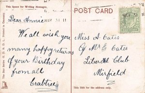 A714 Risque 1911 Boy in Bathtub Holding Sailing Boat Toy postcard