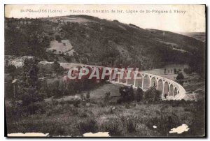 Postcard Old Polgues Loire Viaduct railway line St Polgues in Vichy