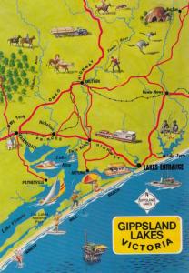 Gippsland Lakes Victoria Australia Map Postcard