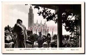 Old Postcard Casablanca Morocco The church of Sacre Coeur