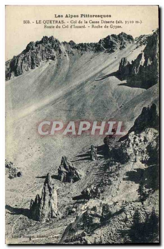 Postcard Old Queyras Col de la Casse Deserte Route du Col d'Isoard