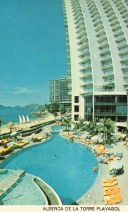 Vintage Postcard 1910's View Pool Alberca De Lat Torre Playasol Acapulco Mexico