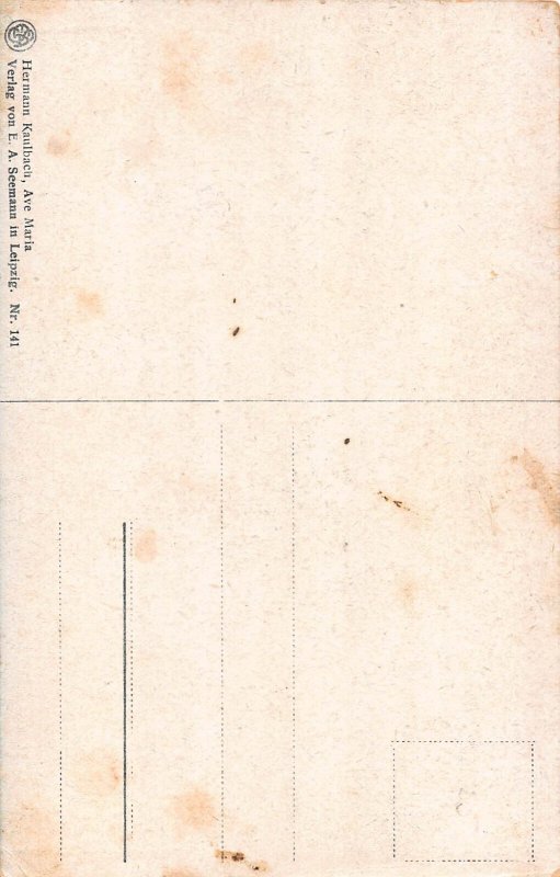 Art Cistercian Nun Playing Violin at Abbey vintage postcard