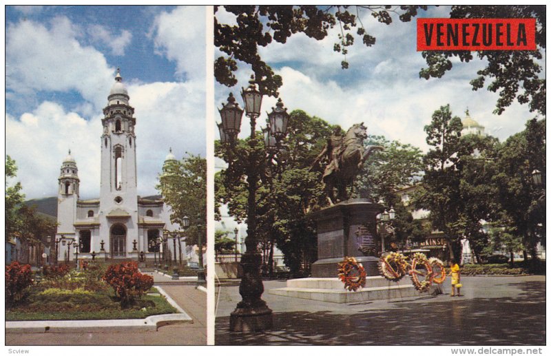 Statue of Simon Bolivar, Plaza Bolivar, CARACAS, Venezuela, 40-60's