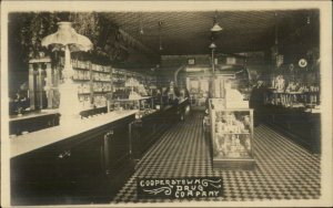 Cooperstown Drug Co Store Interior c1910 Real Photo Postcard