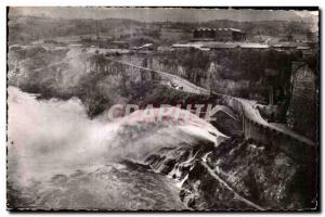 Old Postcard Dam Genissiat Ain Ski Jumping at the mouth