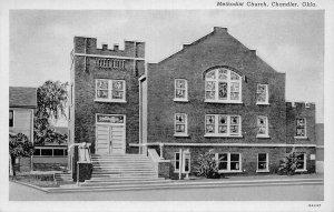 J81/ Chandler Oklahoma Postcard c1940s Methodist Church  386