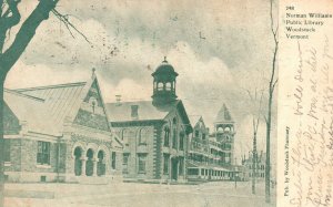 Vintage Postcard 1900's Norman Williams Public Library Woodstock Vermont VT