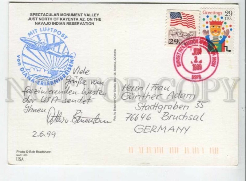 441370 USA 1999 Navajo Indian reservation Germany airmail Diana USPS advertising