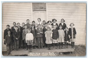 c1911  White Hall School Exterior Hiawatha Kansas KS Vintage RPPC Photo Postcard