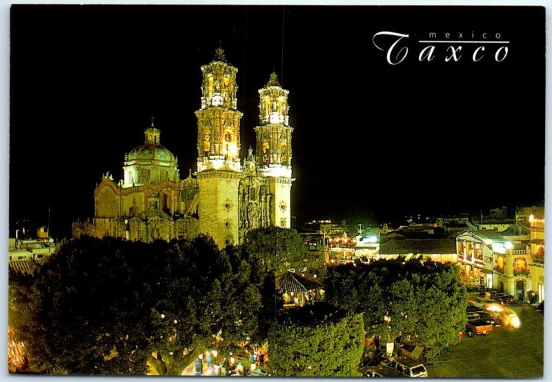 Postcard - Santa Prisca Church By Night - Taxco, Mexico