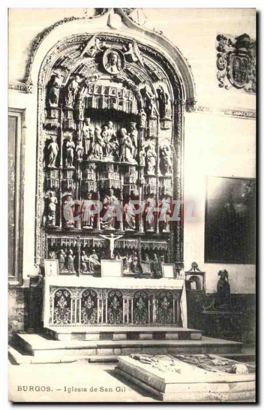 Postcard Old dee Burgos Iglesia San Gil