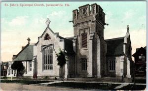 JACKSONVILLE, FL Florida   ST JOHN'S EPISCOPAL CHURCH   1910      Postcard