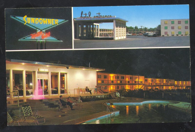 TUCUMCARI NEW MEXICO ROUTE 66 SAFARI MOTEL OLD CARS ADVERTISING POSTCARD