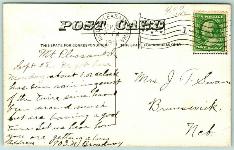 Harlan Iowa~Pony Truss Bridge Over Nishna-Botna River on 7th St~Postcard 1911 