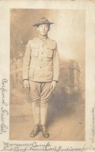 IDENTIFIED UNITED STATES SOLDIER IN UNIFORM-CPL FOWLER-REAL PHOTO RPPC POSTCARD