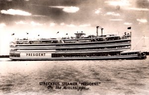 RPPC - Steamer President - Streckfus Steamer - on the Mississippi