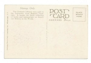 Postcard Michigan MI Clements Library University Ann Arbor Standard View Card