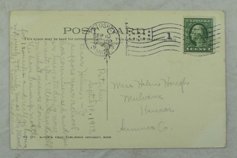 C. 1910 G. R. & I. Suburban Station, Petoskey, Michigan Vintage Postcard F29 
