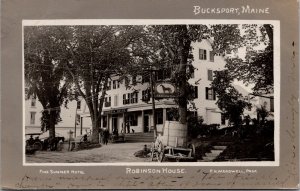 Real Photo Postcard Robinson House, Fine Summer Hotel in Bucksport, Maine~135459
