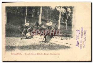 Old Postcard Saumur Horse Equestrian Steeple Mr. Rapp Lieut the d & # 39instr...