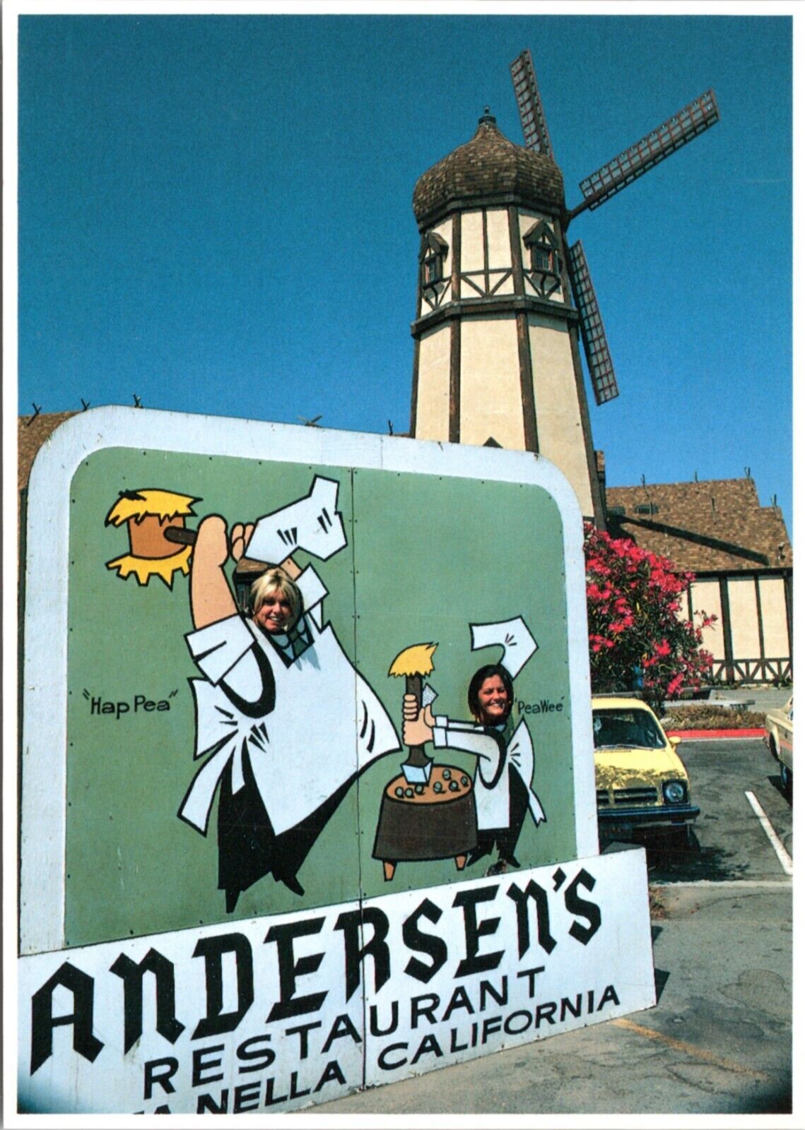 Postcard CA Buellton Anderson's Pea Soup Restaurant windmilll and