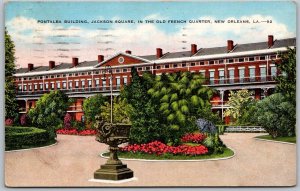 New Orleans Louisiana 1938 Postcard Pontalba Building Jackson Square