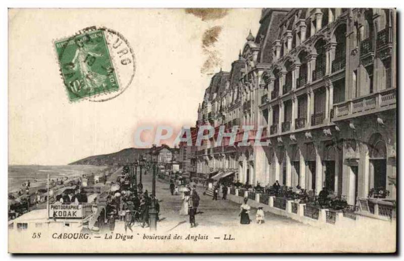 Old Postcard Cabourg La Digue English Boulevard