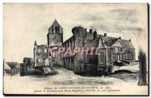 Postcard Abbey of Saint Sauveur le Vicomte in 1832