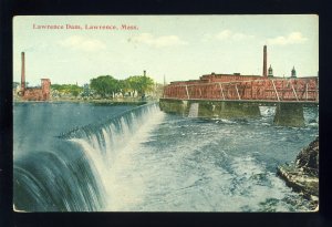 Lawrence, Massachusetts/MA/Mass Postcard, Lawrence Dam, Factories