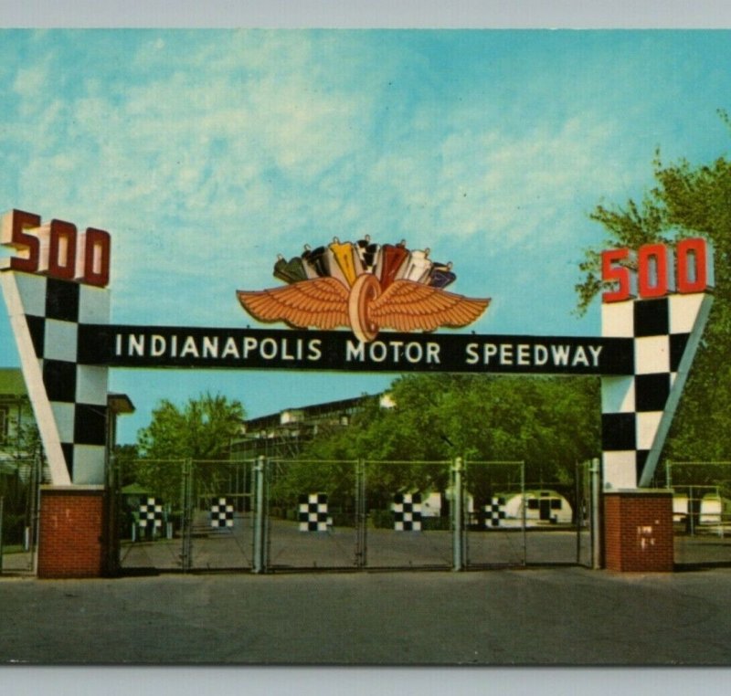 Indianapolis Motor Speedway 500 Gate Car Racing Indiana Vintage Postcard