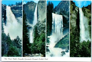 M-100213 Four Falls Nevada-Yosemite-Vernal-Bridal Veil Yosemite National Park CA