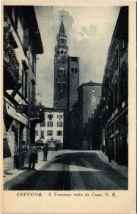 CPA Cremona II Torrazzo visto da Corso V.E ITALY (802566)