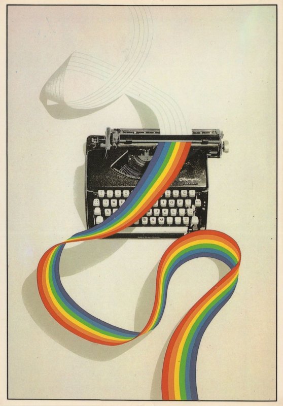 LGBT Gay Lesbian Pride Typewriter Postcard