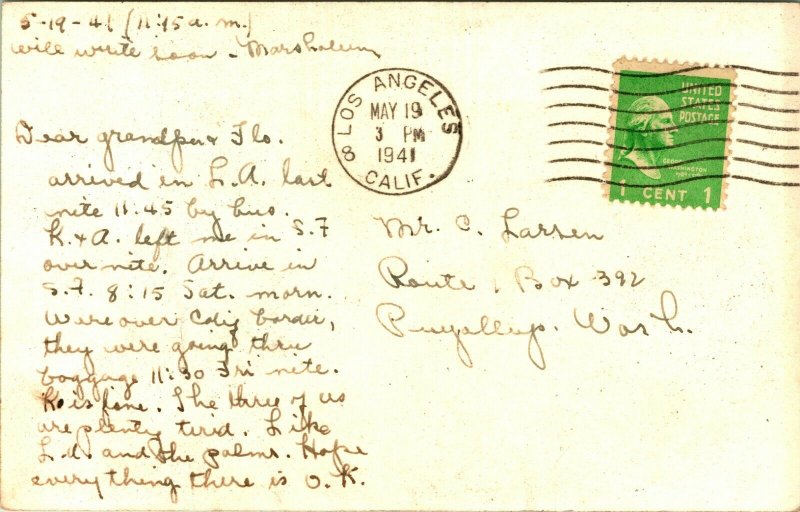 Vtg Cartolina RPPC 1941 Missione Dolores - San Francisco Ca