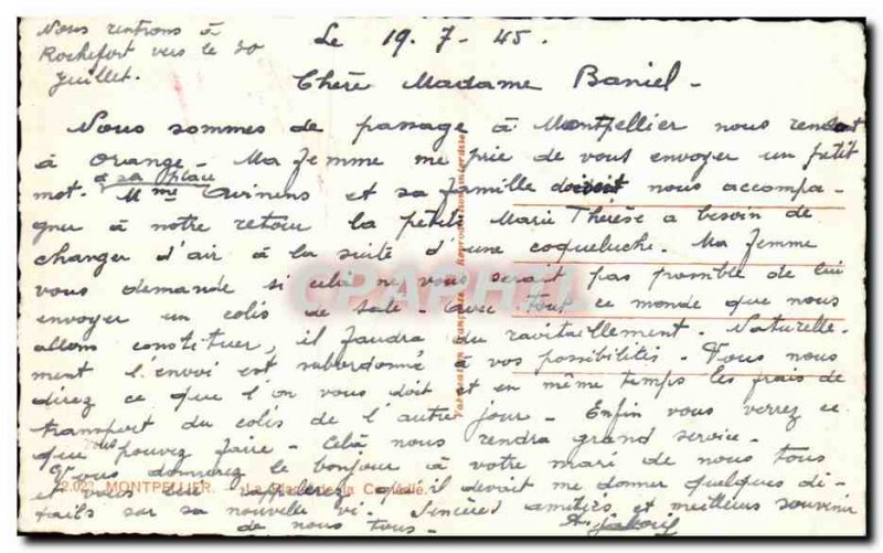 Postcard Old Montpellier