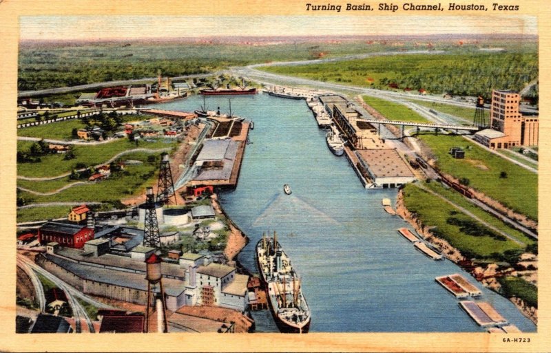 Texas Houston Ship Channel Turning Basin 1940 Curteich