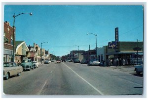 Sidney Nebraska NE Postcard Main Street Business Section c1960's Vintage Cars