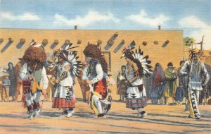 THE BUFFALO DANCE OF THE PUEBLO INDIANS POSTCARD (c. 1940s)