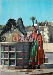 Modern Postcard Rhodes Fountain Hippocamps Folklore