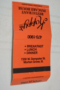 Kappy's Restaurant Pancake House Morton Grove Illinois 30 Strike Matchbook Cover
