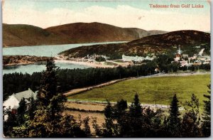 Tadousac From Golf Links Quebec Canada Houses Mountains Buildings Postcard