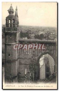 Postcard Old Abbeville St Firmin Tower and panorama of St Gilles