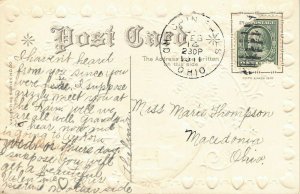 LP47 Valentine's Day  Postcard Gold Heart