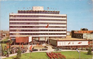 City Hall Edmonton Alberta Civic Welcome to Gov General Vanier 60s Postcard H25