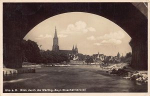 A210 Germany Ulm a D View from under Eisenbahnbruecke vintage postcard