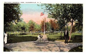 Postcard FOUNTAIN SCENE Gloversville New York NY AP4288